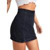 imageFloerns Womens Casual Split Hem High Waist Denim Skorts Skirt ShortsDark Grey