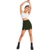 imageFloerns Womens Casual Split Hem High Waist Denim Skorts Skirt ShortsGreen