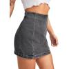 imageFloerns Womens Casual Split Hem High Waist Denim Skorts Skirt ShortsGrey Wash