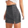 imageFloerns Womens Casual Split Hem High Waist Denim Skorts Skirt ShortsGrey Wash