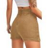 imageFloerns Womens Casual Split Hem High Waist Denim Skorts Skirt ShortsKhaki