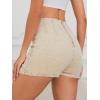 imageFloerns Womens Casual Split Hem High Waist Denim Skorts Skirt ShortsKhaki Plain