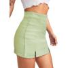 imageFloerns Womens Casual Split Hem High Waist Denim Skorts Skirt ShortsLight Green