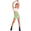 imageFloerns Womens Casual Split Hem High Waist Denim Skorts Skirt ShortsLight Green