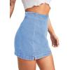 imageFloerns Womens Casual Split Hem High Waist Denim Skorts Skirt ShortsLight Wash