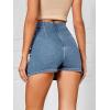 imageFloerns Womens Casual Split Hem High Waist Denim Skorts Skirt ShortsMedium Wash