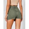 imageFloerns Womens Casual Split Hem High Waist Denim Skorts Skirt ShortsOlive Green