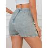 imageFloerns Womens Casual Split Hem High Waist Denim Skorts Skirt ShortsPale Blue