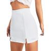 imageFloerns Womens Casual Split Hem High Waist Denim Skorts Skirt ShortsWhite