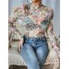 imageFloerns Womens Long Sleeve See Though Sheer Mesh Crop Tee TopsLight Green