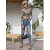 imageFloerns Womens Long Sleeve See Though Sheer Mesh Crop Tee TopsMulti Floral