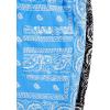 imageFloerns 2 Pack Mens Boho Drawstring Waist Paisley Print Summer Beach ShortsBlack  Blue Paisley
