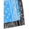 imageFloerns 2 Pack Mens Boho Drawstring Waist Paisley Print Summer Beach ShortsBlack  Blue Paisley