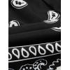 imageFloerns 2 Pack Mens Boho Drawstring Waist Paisley Print Summer Beach ShortsBlack  Blue Paisley
