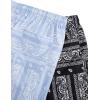 imageFloerns 2 Pack Mens Boho Drawstring Waist Paisley Print Summer Beach ShortsBlack  Light Blue
