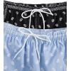 imageFloerns 2 Pack Mens Boho Drawstring Waist Paisley Print Summer Beach ShortsBlack  Light Blue
