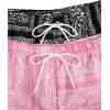 imageFloerns 2 Pack Mens Boho Drawstring Waist Paisley Print Summer Beach ShortsBlack  Pink Paisley
