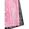 imageFloerns 2 Pack Mens Boho Drawstring Waist Paisley Print Summer Beach ShortsBlack  Pink Paisley