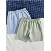 imageFloerns 2 Pack Mens Boho Drawstring Waist Paisley Print Summer Beach ShortsBlue and Green