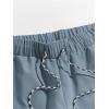 imageFloerns 2 Pack Mens Boho Drawstring Waist Paisley Print Summer Beach ShortsBlue and Khaki