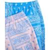 imageFloerns 2 Pack Mens Boho Drawstring Waist Paisley Print Summer Beach ShortsLight Pink  Blue Paisley