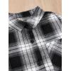 imageFloerns Girls 3 Piece Outfits Bell Bottom Outfit Cami Top and Flare Pants Set with Plaid Print ShirtBlack and White