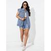 imageFloerns Womens Casual Flap Pocket Cap Sleeve Button Front Denim Vest JacketLight Blue