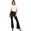 imageFloerns Womens Casual Frill Mock Neck Short Puff Sleeve Keyhole Back Work Office BlouseWhite