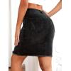 imageFloerns Womens Casual High Waist Raw Hem Bodycon Pencil Denim SkirtBlack Plain