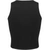 imageFloerns Womens Cut Out Sleeveless Round Neck Punk Rock Solid Ripped Crop Tank TopBlack a
