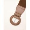 imageFloerns Womens 2 Piece Simple Pu Leather Casual Wide Dress Jean Belt SetA Brown Beige