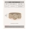 imageFloerns Womens 2 Piece Simple Pu Leather Casual Wide Dress Jean Belt SetA Brown Beige