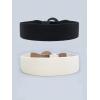 imageFloerns Womens 2 Piece Simple Pu Leather Casual Wide Dress Jean Belt SetBlack and White