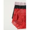 imageFloerns Womens 3 Pack Floral Lace High Waist Breathable Soft Panty SetMulticolor