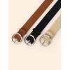 imageFloerns Womens 3 Pcs Widewaist Belt Leather Belt Round Buckle BeltBlack Multi