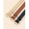 imageFloerns Womens 3 Pcs Widewaist Belt Leather Belt Round Buckle BeltBrown Multi