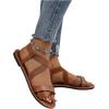 imageFloerns Womens Flat Sandal Criss Cross Ankle Strap Leather Slip on Summer ShoesBrown