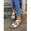 imageFloerns Womens Flat Sandal Criss Cross Ankle Strap Leather Slip on Summer ShoesWhite