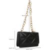 imageFloerns Womens Geo Embossed Flap Square Bag Elegant Business Shoulder BagBlack