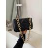 imageFloerns Womens Geo Embossed Flap Square Bag Elegant Business Shoulder BagBlack
