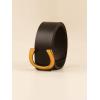 imageFloerns Womens Leather Belt for Jeans Dress Wide Belt Buckle Ladies BeltBlack