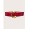 imageFloerns Womens Leather Belt for Jeans Dress Wide Belt Buckle Ladies BeltRed