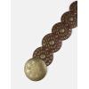 imageFloerns Womens Metal Hollow Out Wide Disc Belt Cowboy Western Vintage Buckle BeltBrown