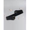 imageFloerns Womens Wide Waist Belt for Dress Ladies Elastic Belt Interlock BuckleBlack
