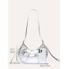 imageFloerns Womens Y2k Gothic Punk Hobo Shoulder Bag PU Leather Clutch HandbagSilver