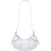 imageFloerns Womens Y2k Gothic Punk Hobo Shoulder Bag PU Leather Clutch HandbagWhite