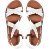 imageFloerns Womens Flat Sandal Criss Cross Ankle Strap Leather Slip on Summer ShoesWhite