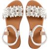 imageFloerns Womens Floral Elastic Ankle Straps Slipper Summer Beach Flat SandalsWhite