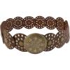 imageFloerns Womens Metal Hollow Out Wide Disc Belt Cowboy Western Vintage Buckle BeltBrown