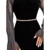 imageFloerns Womens Rhinestone Dress Belt Sparkly for Formal Wedding Bridal BeltGold
